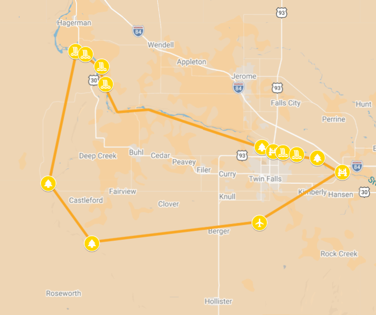 Southern Idaho Grand Expedition route map